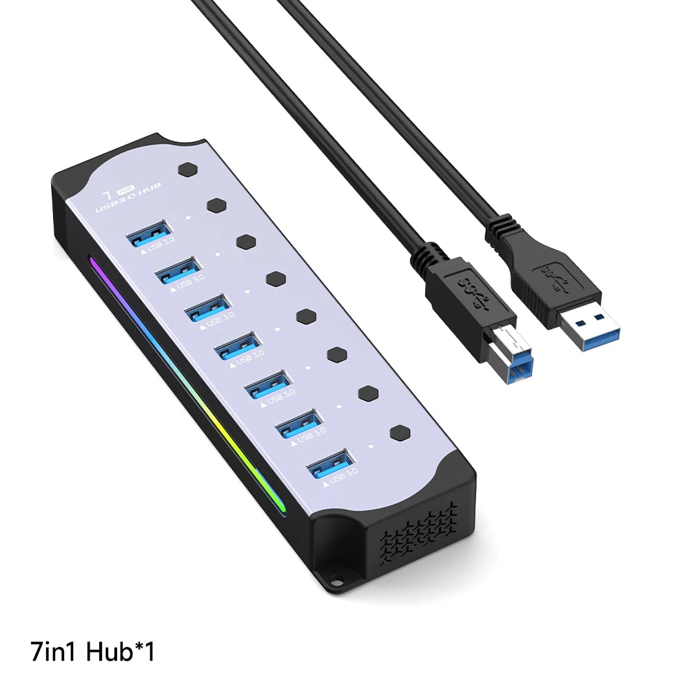 10-in-1 RGB Powered USB Hub
