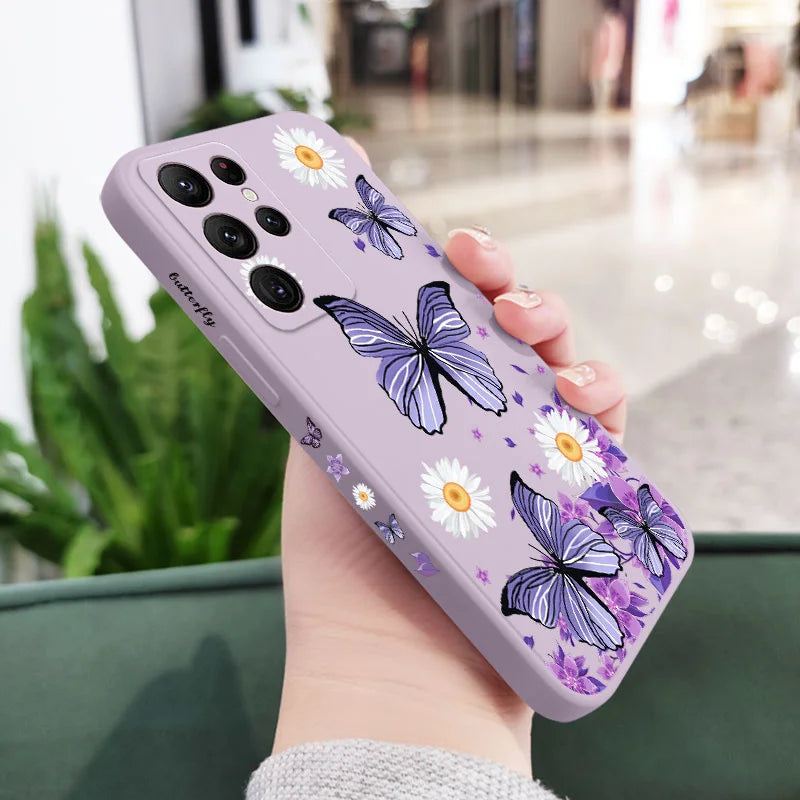 Purple Butterflies Phone Case For Samsung Galaxy S25
