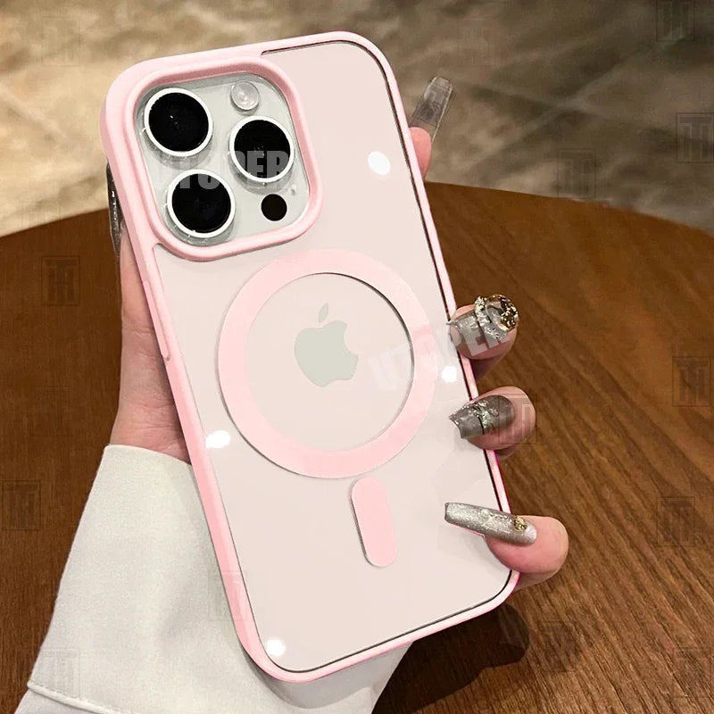 New Pink Transparent Acrylic Case for iPhone 16
