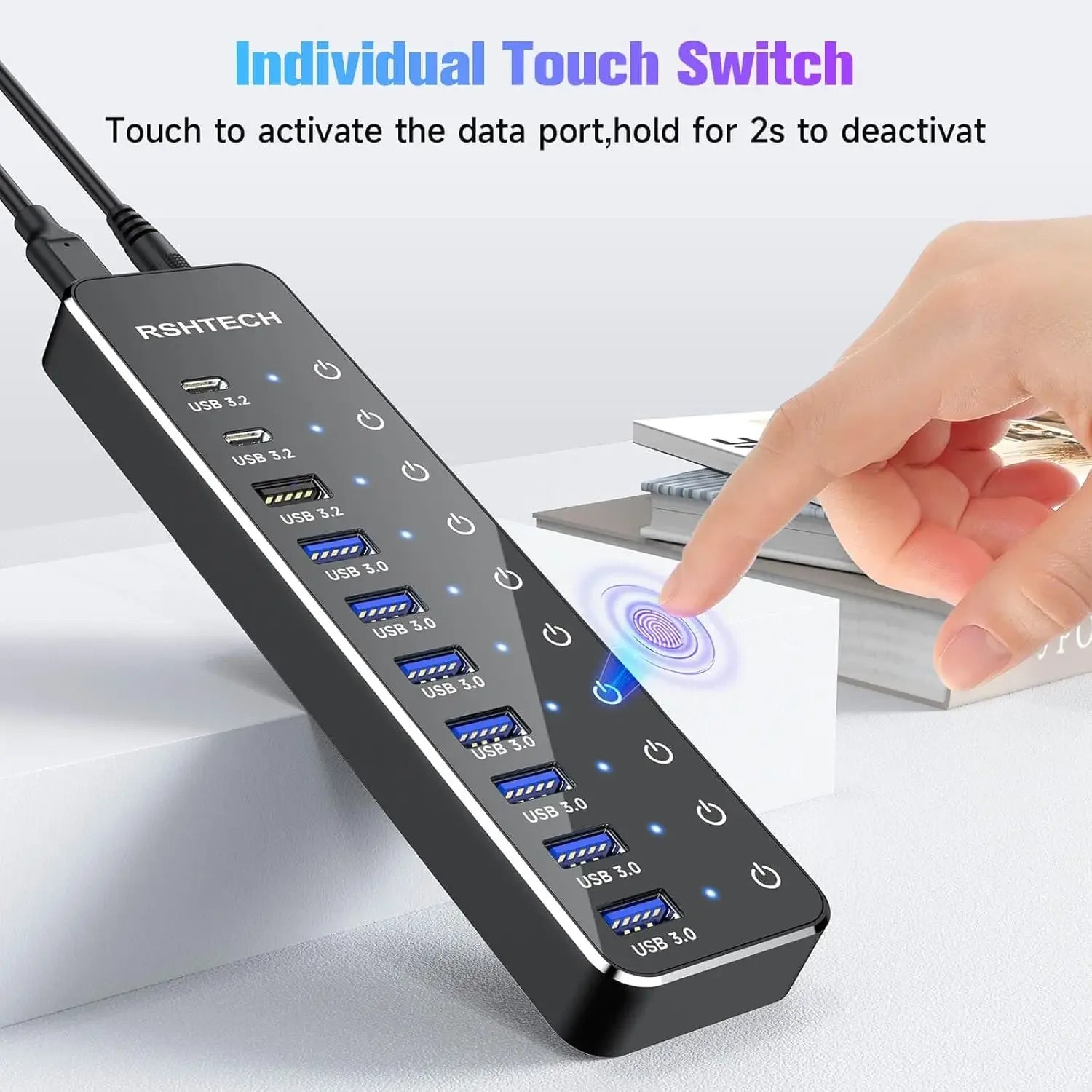 10-Port USB-C Data Hub Splitter