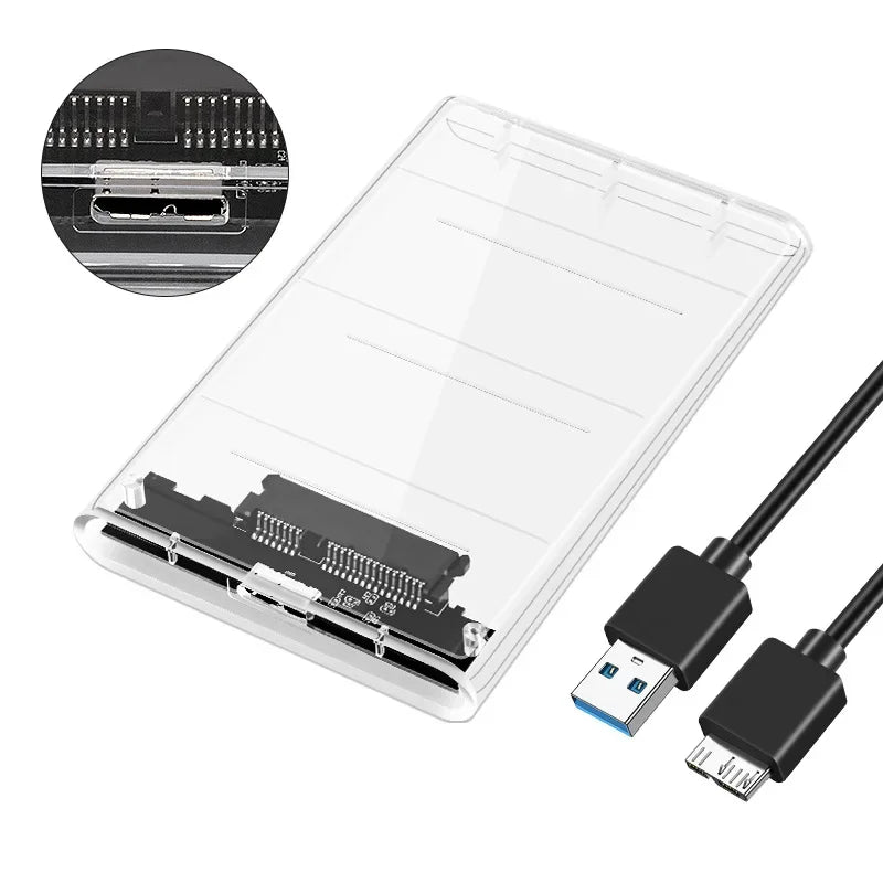 2.5” USB 3.0 Transparent HDD SSD Enclosure