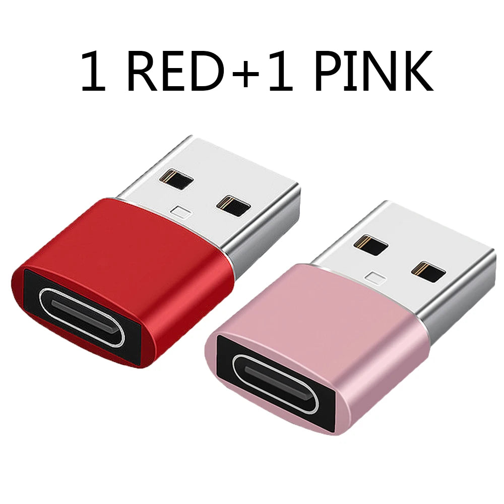 2Pcs USB to Type-C OTG Adapter
