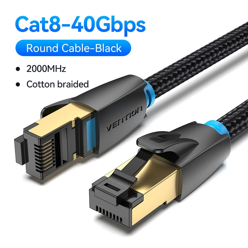 Braided 40Gbps Cat8 Network Cable 5G/s
