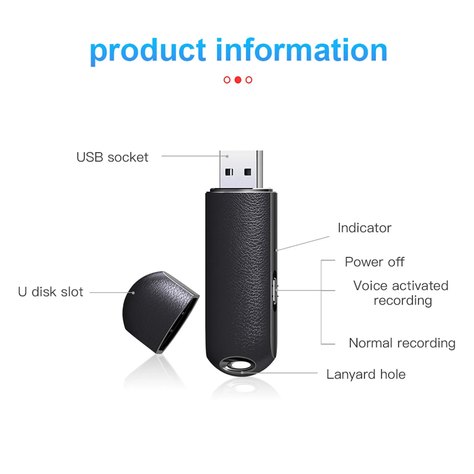USB Flash Drive Voice Activated Recorder