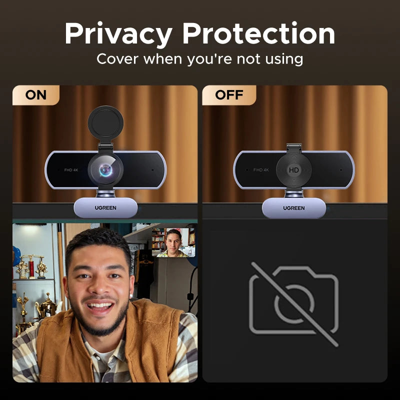 4K FHD Webcam with Dual AI Mics