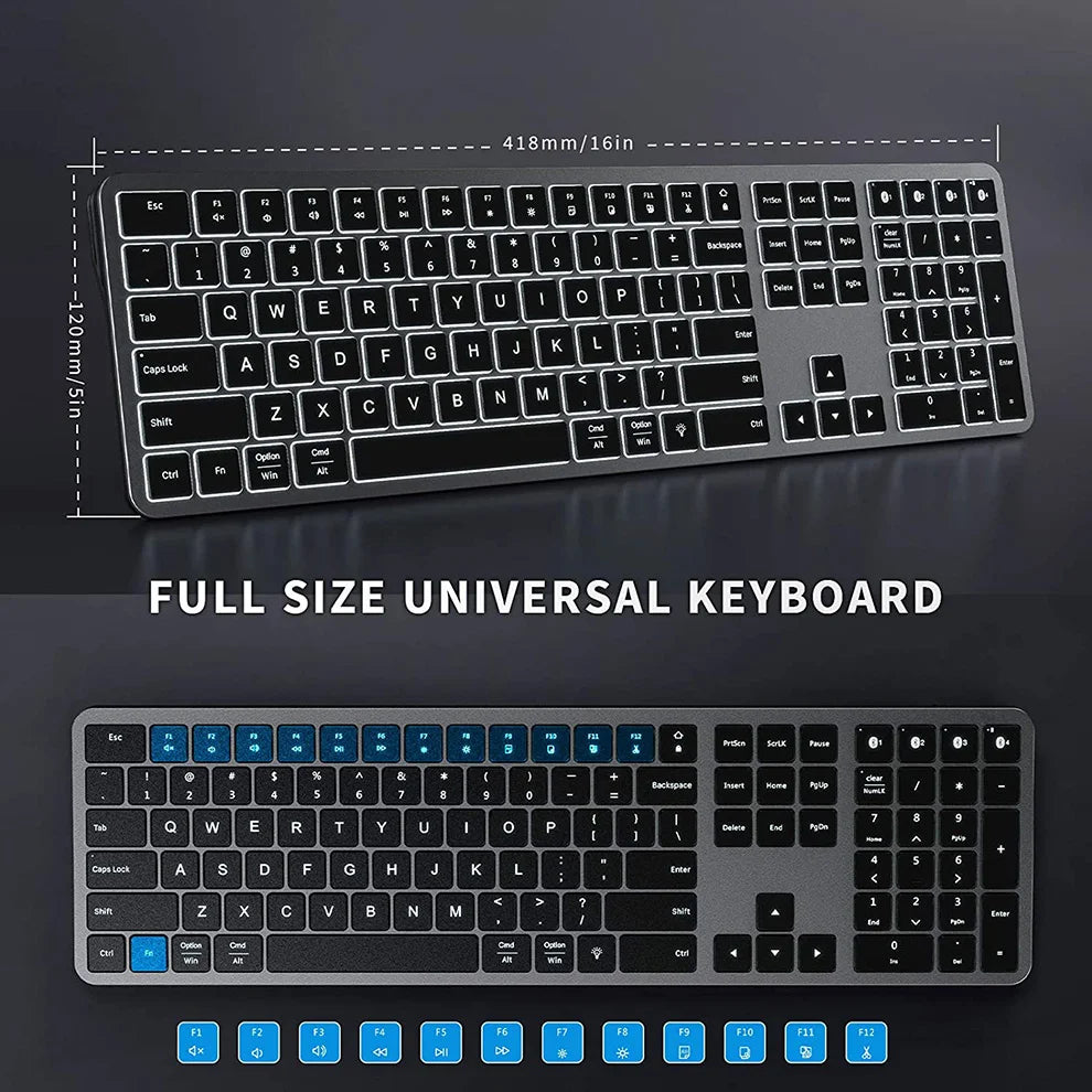 Rechargeable Multi-Device Wireless Keyboard