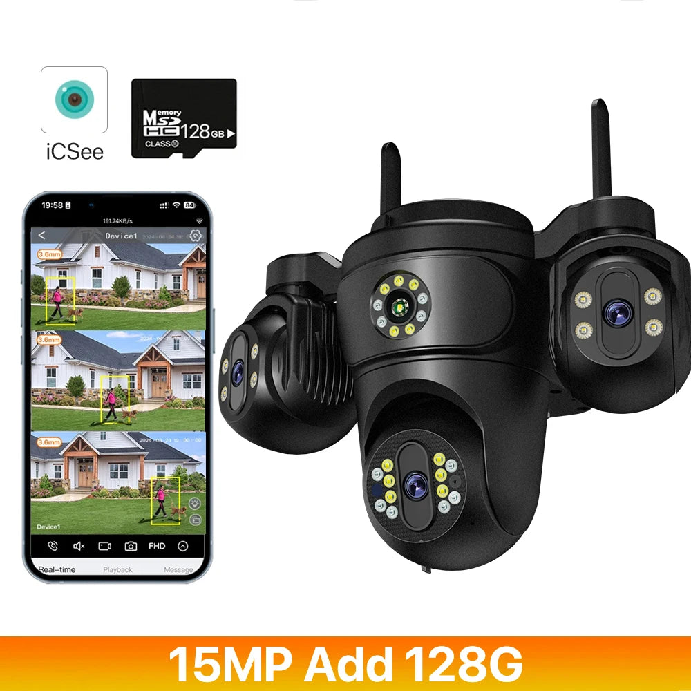 15MP Triple Lens WiFi Camera