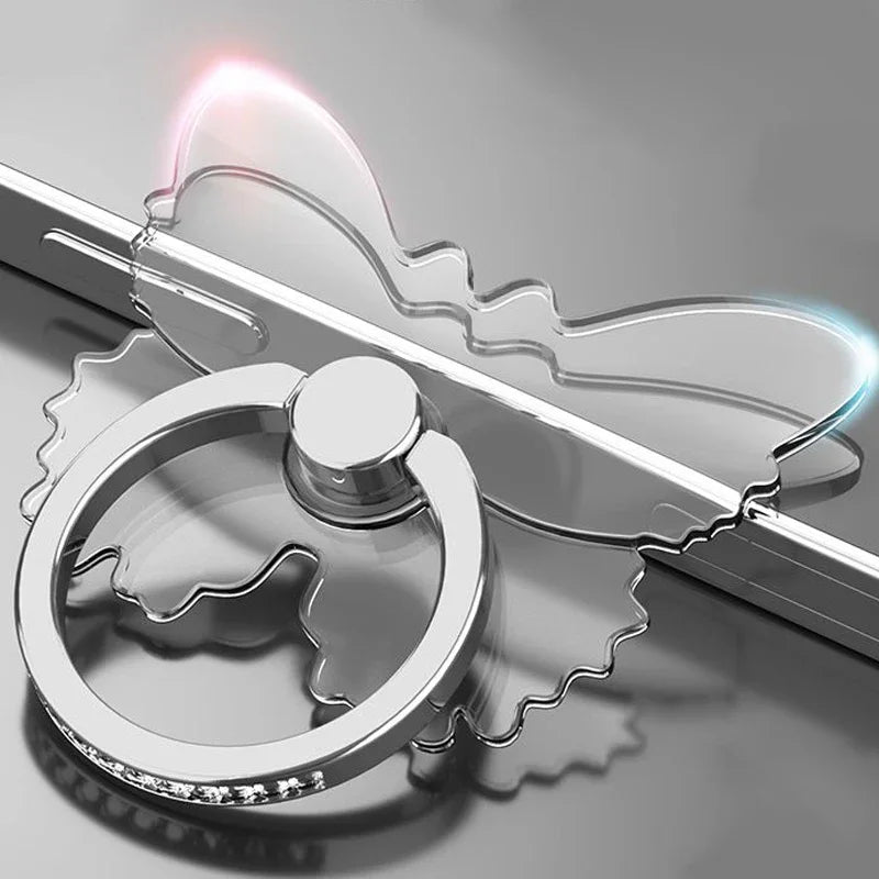 Transparent Butterfly Phone Ring Stand