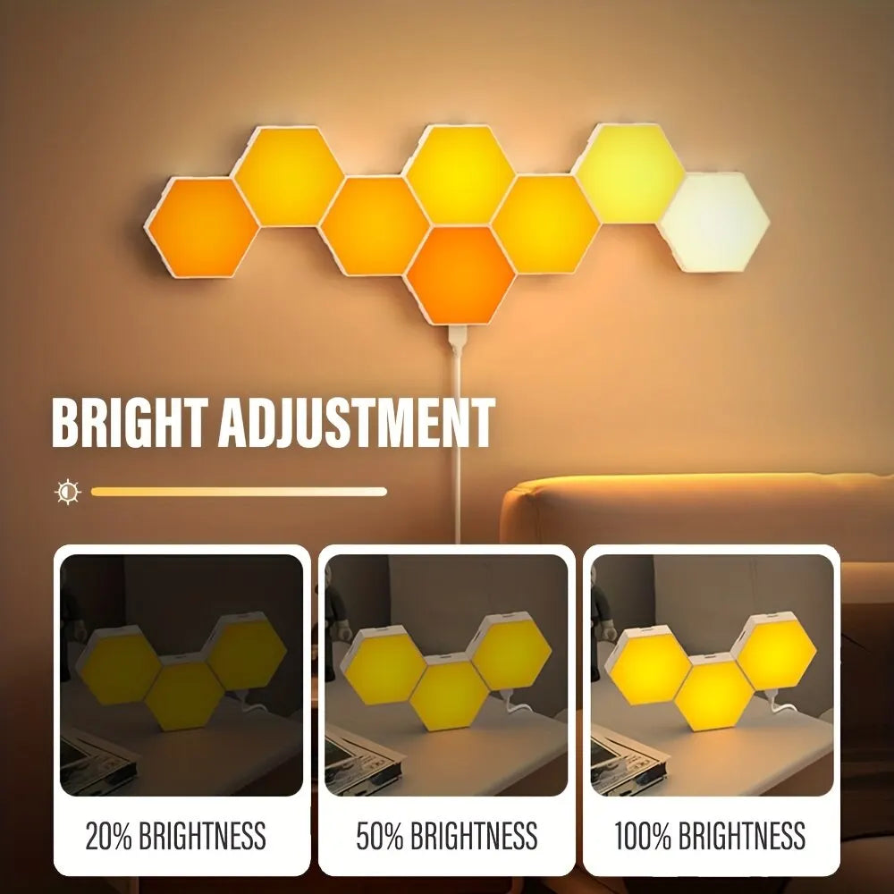 RGB Hexagonal Music-Sync Wall Light