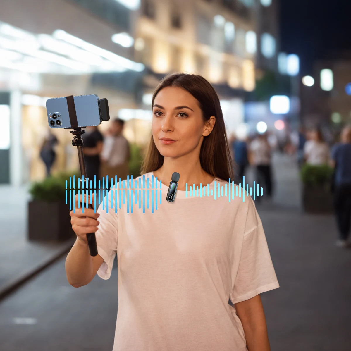Wireless Lavalier Lapel Microphone with Noise Reduction