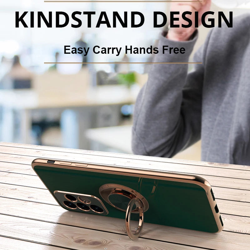 Plating Metal Ring Holder Phone Case Samsung A54 A55 5G