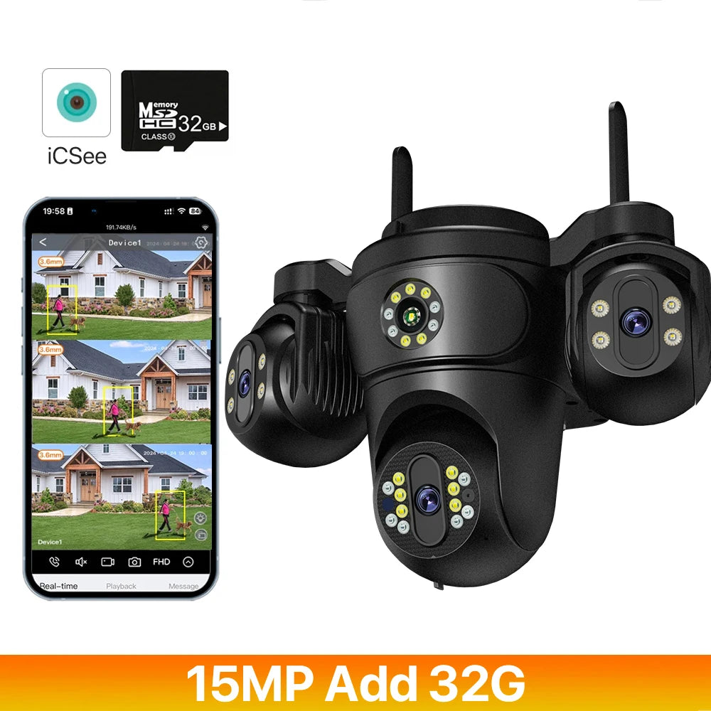15MP Triple Lens WiFi Camera
