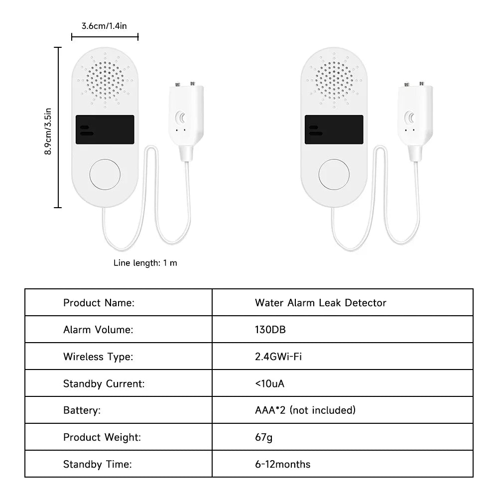 130dB WiFi Water Leak Alarm