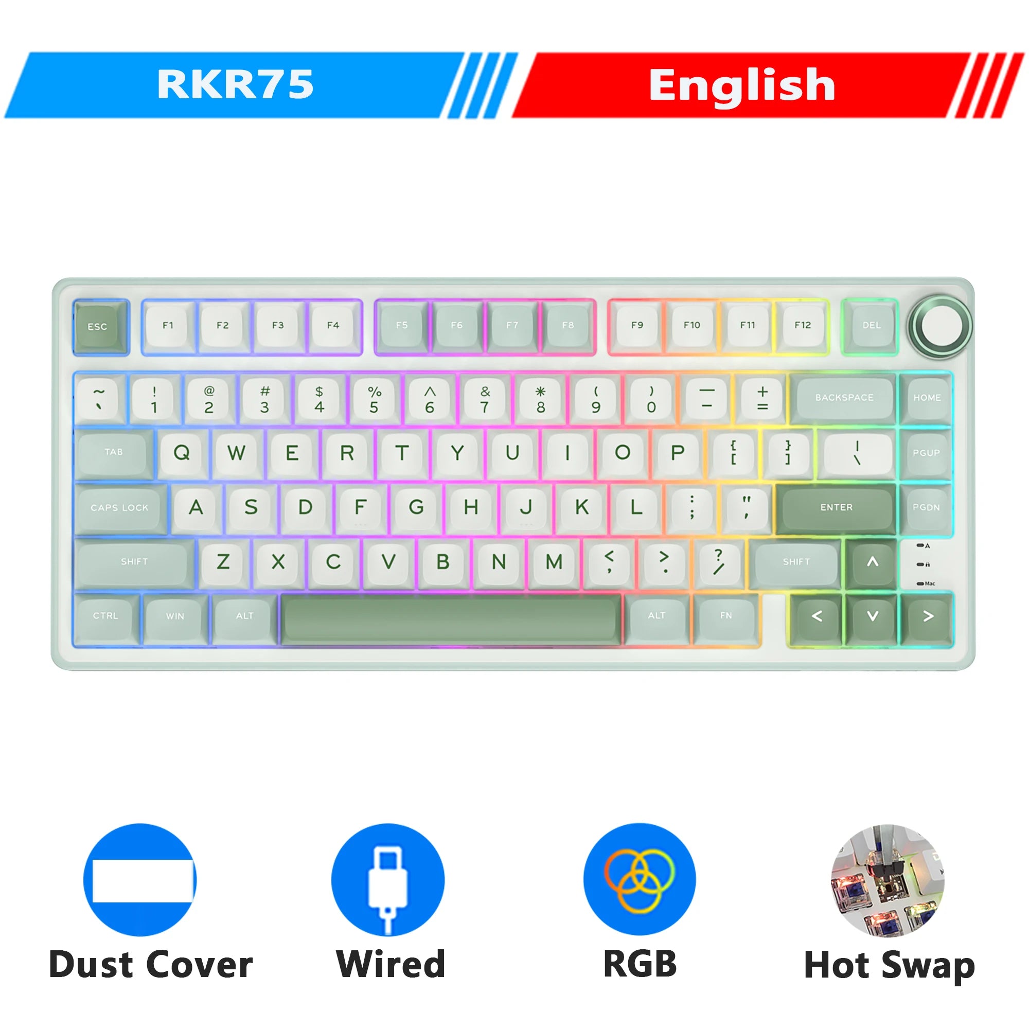 R75 RGB Hot-Swappable Gaming Keyboard