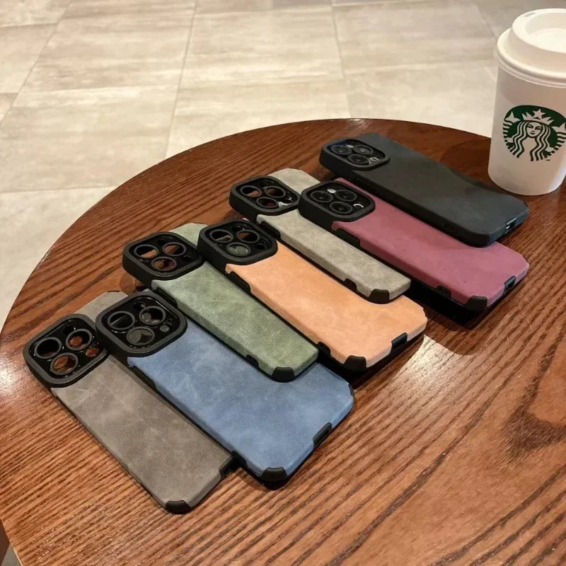 Fur Leather Lens Protection Cases Cover For iPhone 16