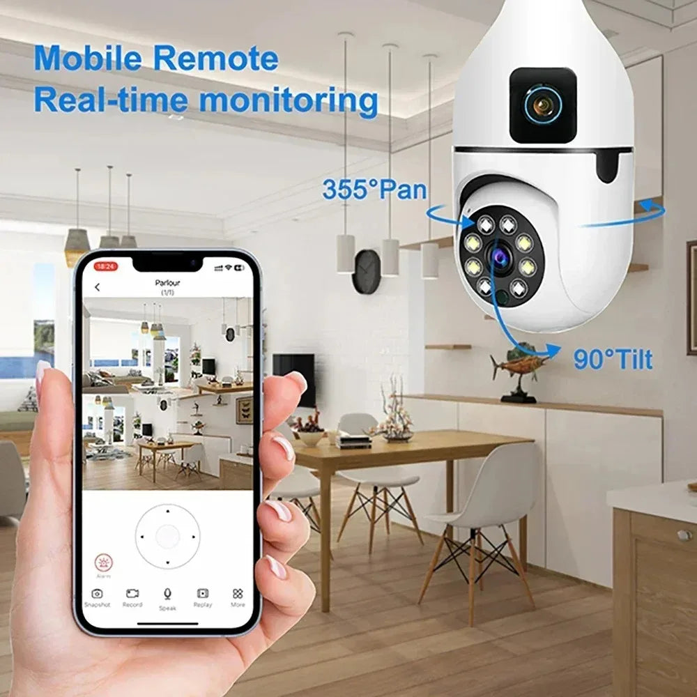 8MP Night Vision Bulb Security Camera