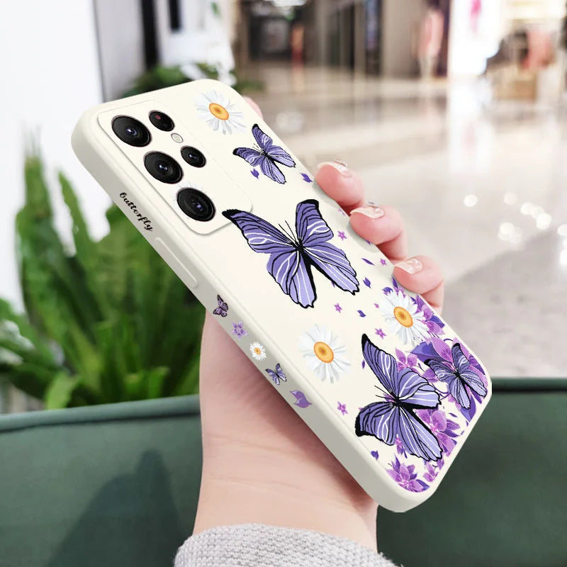 Purple Butterflies Phone Case For Samsung Galaxy S25