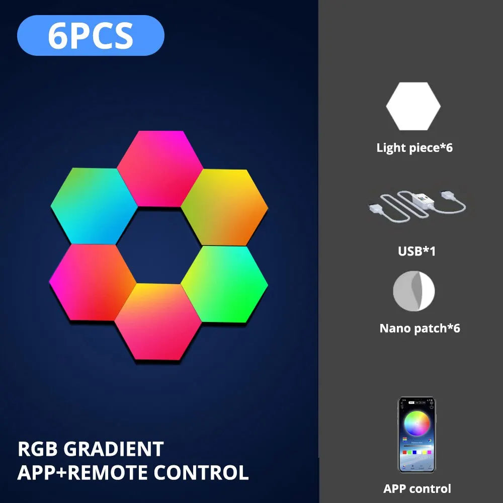 RGB Hexagonal Music-Sync Wall Light