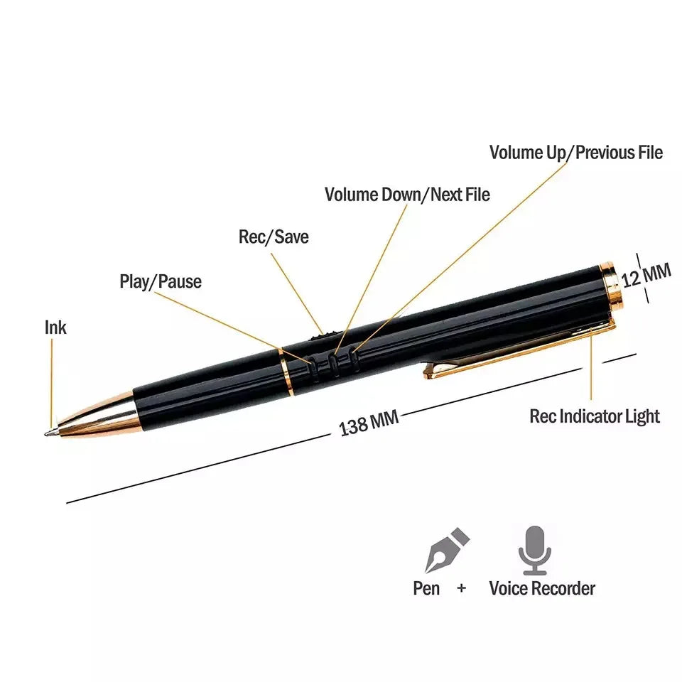 Digital Recording Pen 128GB with Noise Reduction
