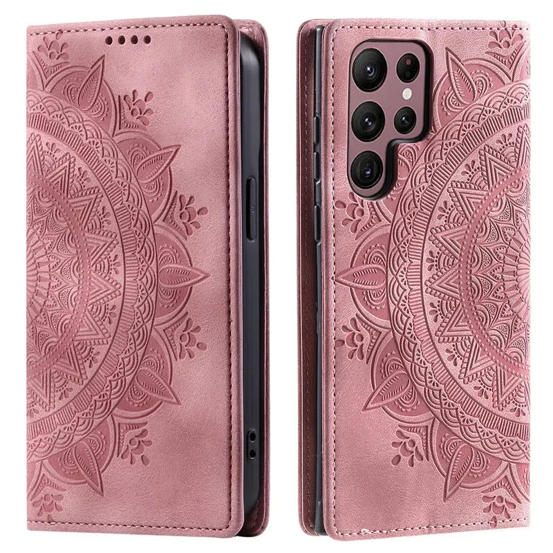 Magnetic Flip Leather Case For Samsung Galaxy S25