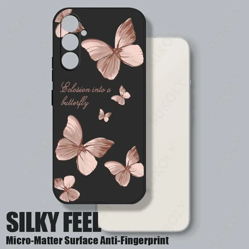 Butterfly Pattern Hand Lanyard Case Galaxy S25