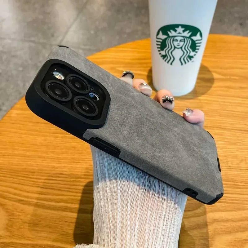 Fur Leather Lens Protection Cases Cover For iPhone 16
