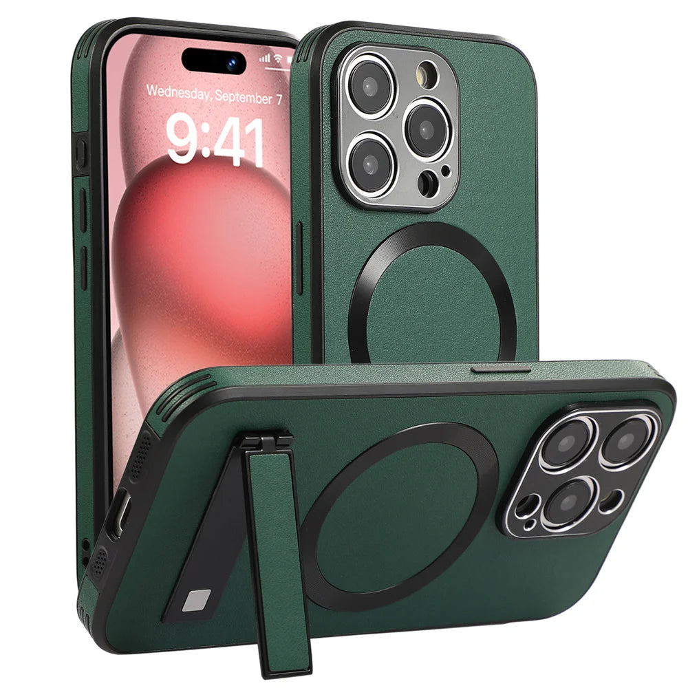 Luxury Magnetic Leather Stand Phone Case