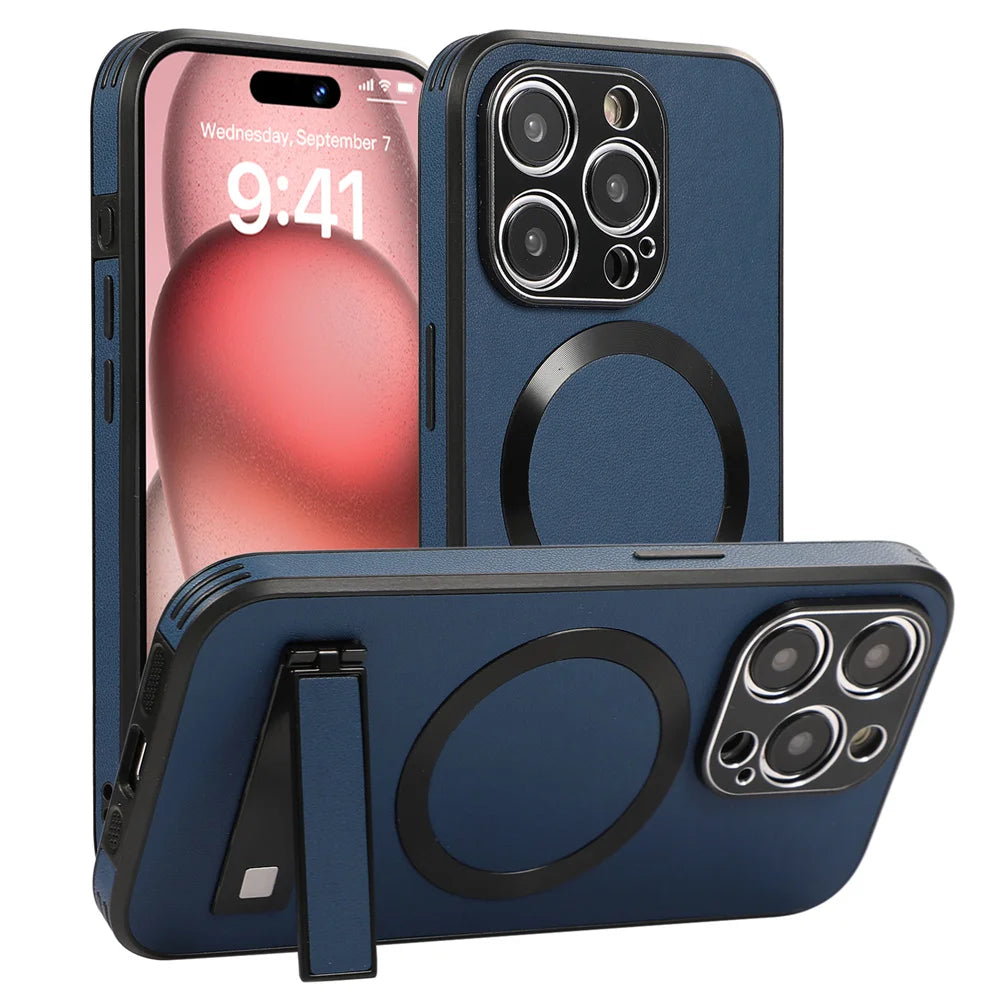 Luxury Magnetic Leather Stand Phone Case