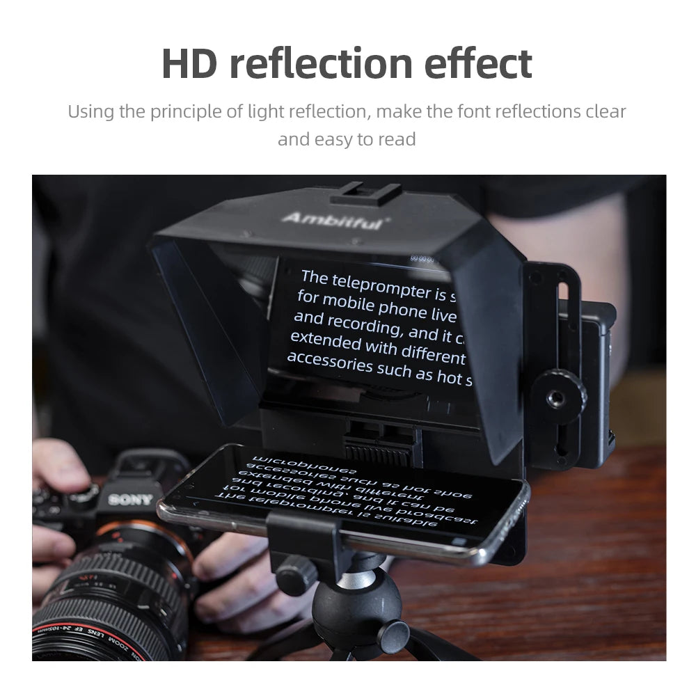 Mini Portable Phone/DSLR Teleprompter
