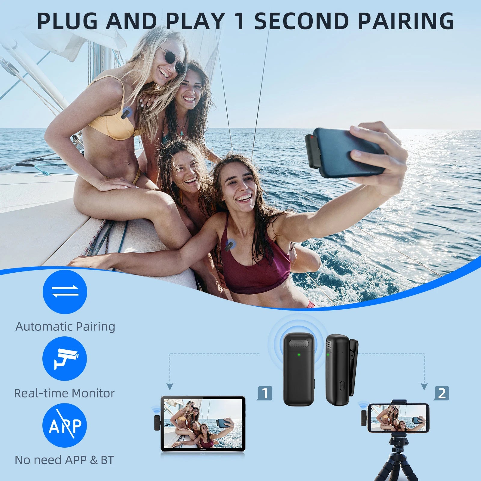 Portable Audio Video Recording Mic for iPhone & Android