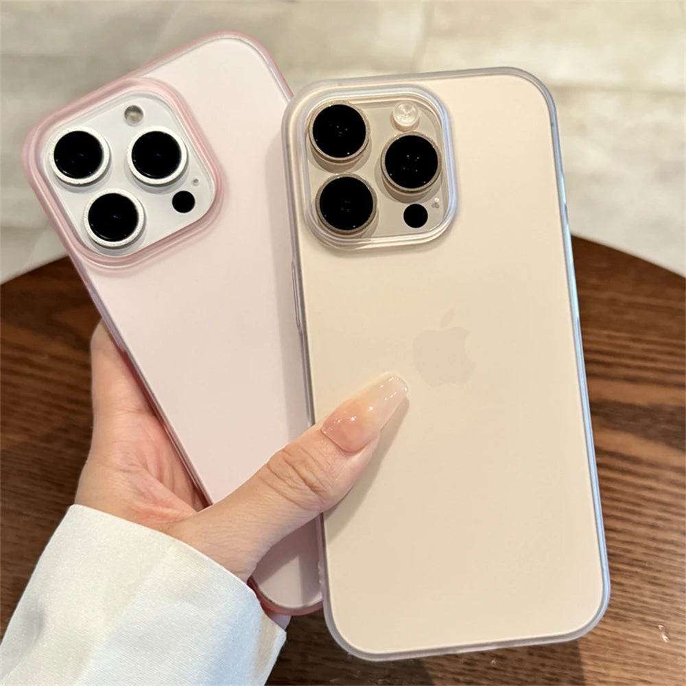 Soft Matte Candy Transparent Phone Case For iPhone 16