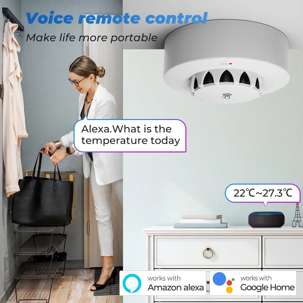 80dB WiFi Smart Smoke & Temp Detector