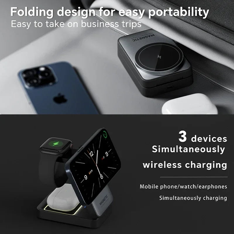 Foldable 3-in-1 Magnetic Charging Station