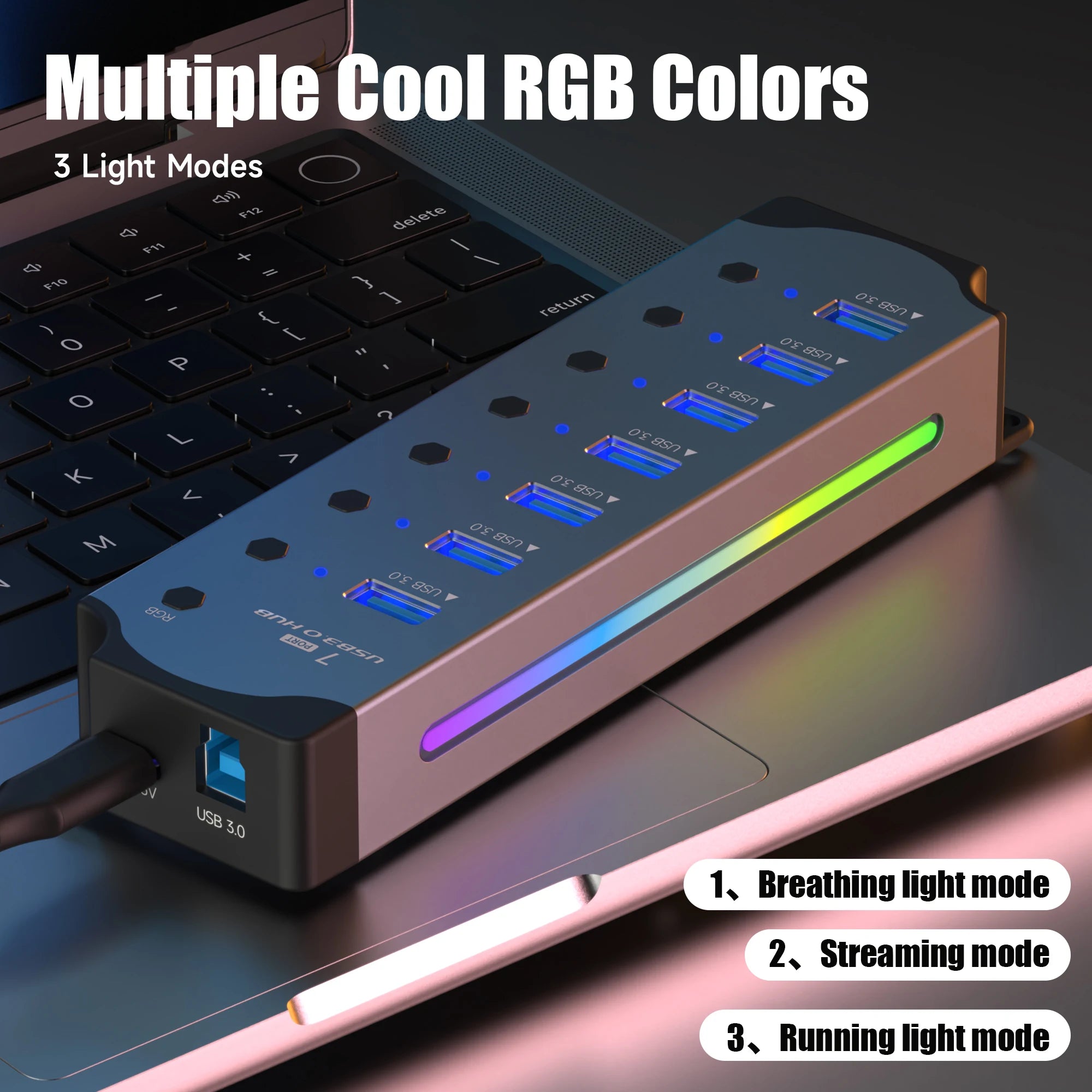 10-in-1 RGB Powered USB Hub
