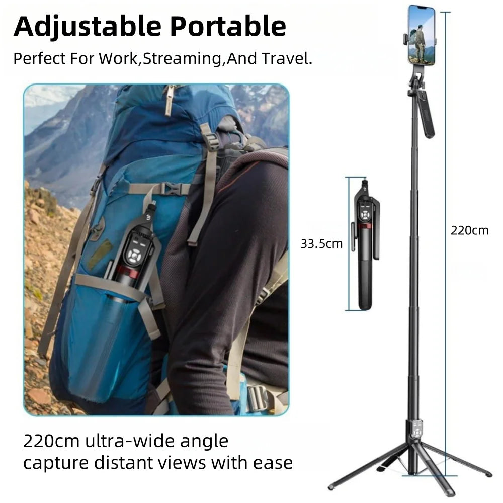 220cm Anti-Shake Phone Tripod Stand