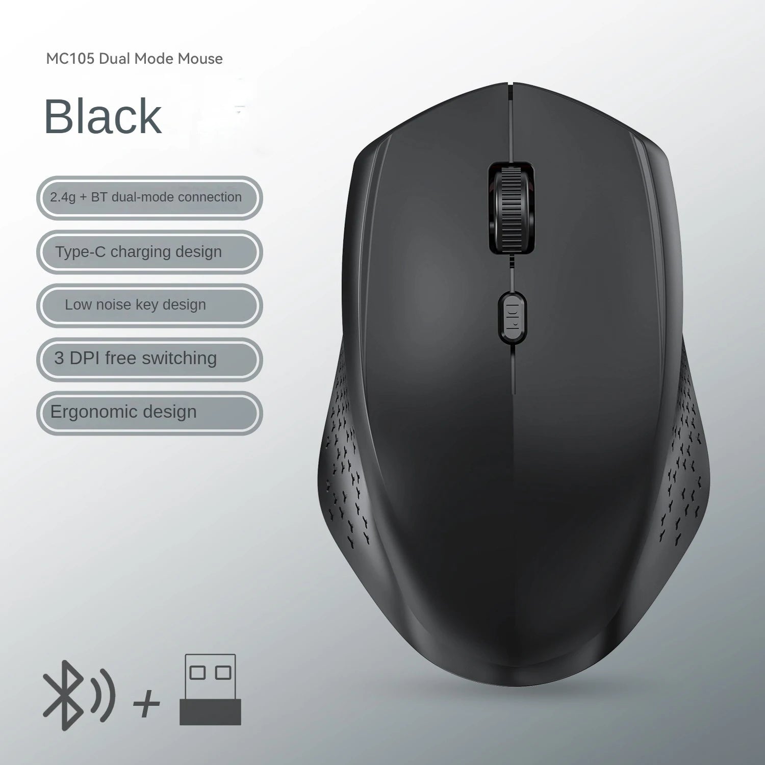 Bluetooth 5.2 Silent Rechargeable Dual-Mode Mouse