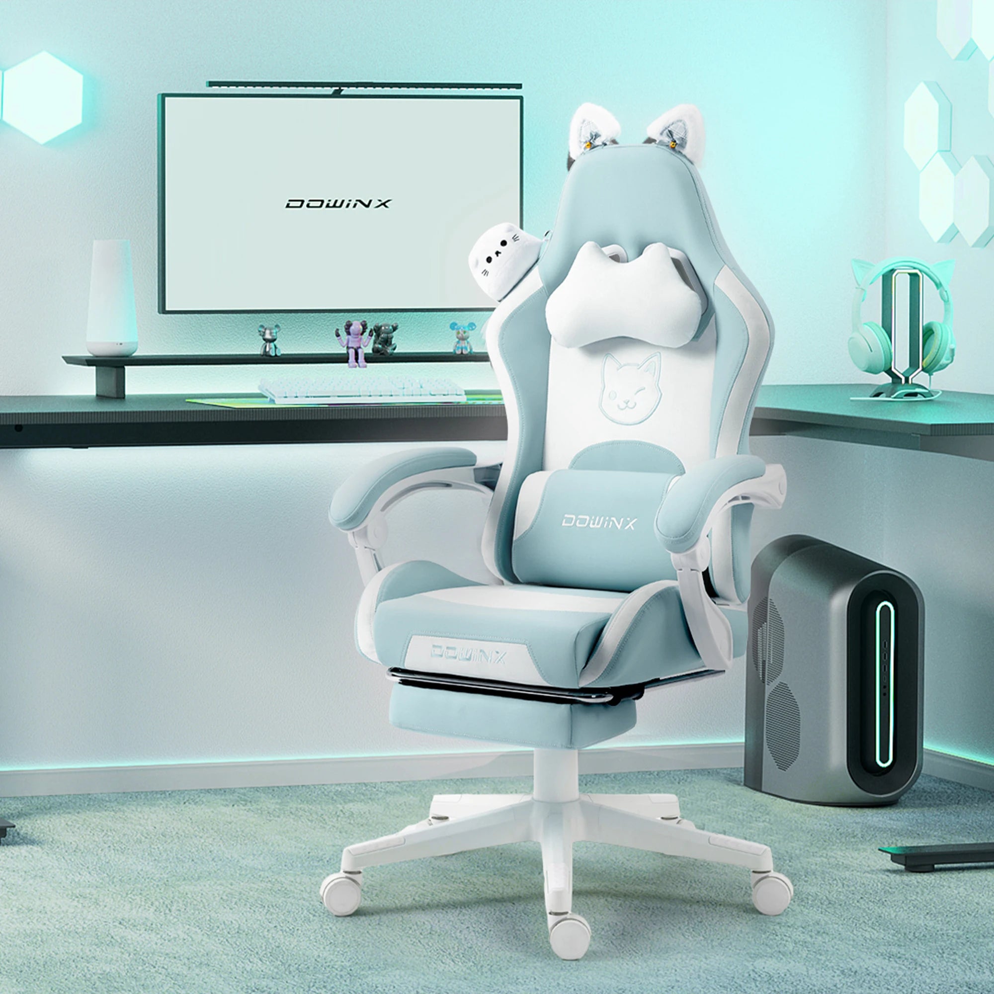 Cat Ears Gaming Chair with Massage