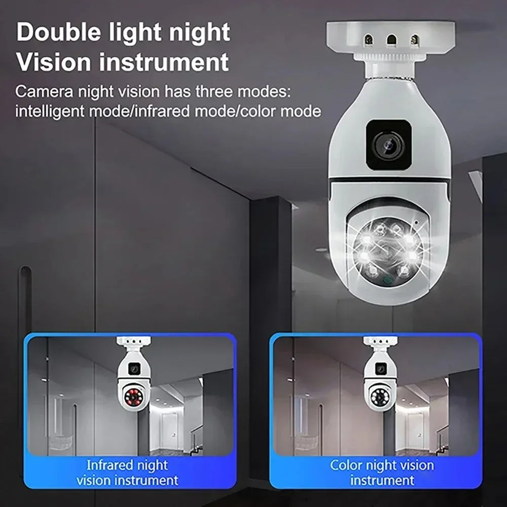 8MP Night Vision Bulb Security Camera