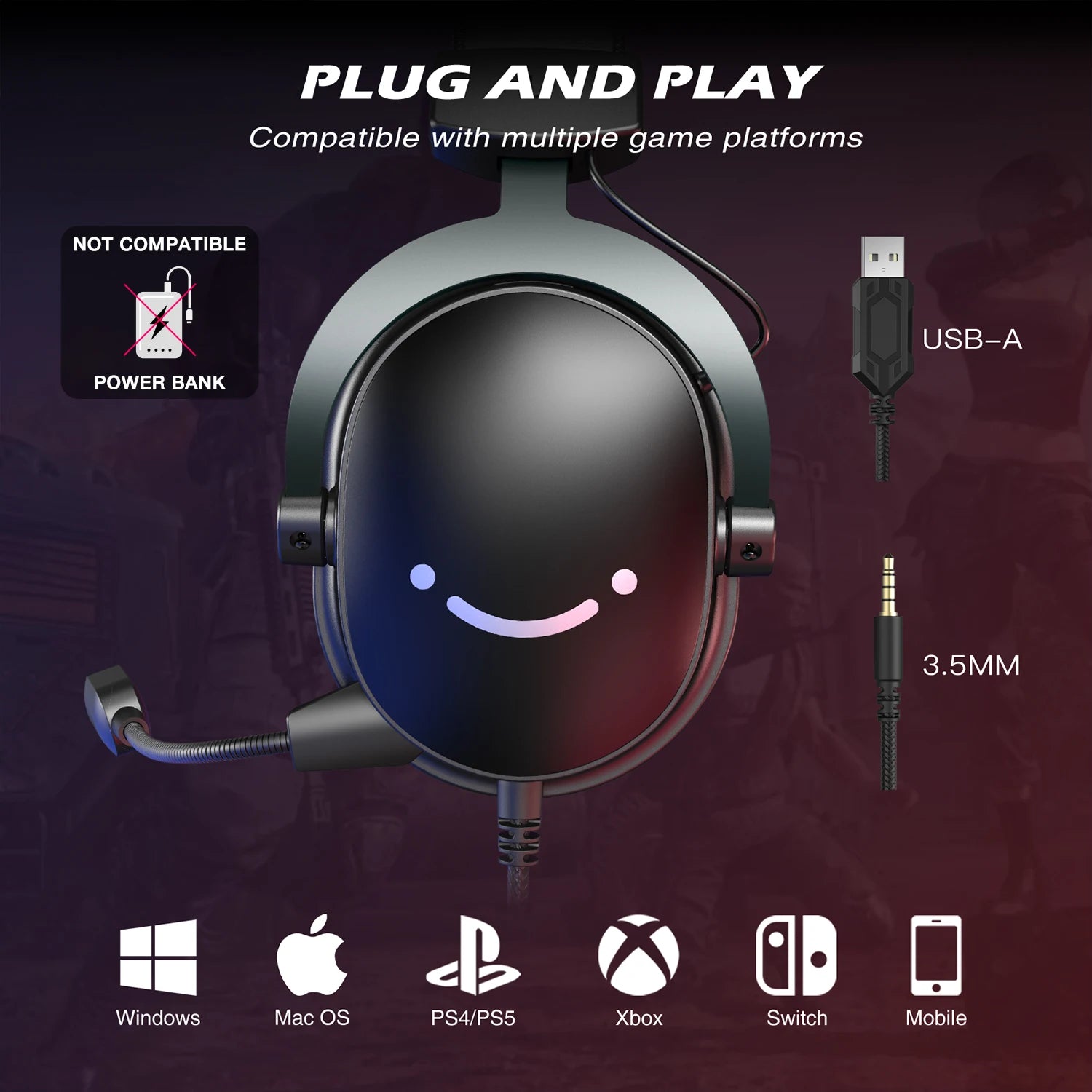 USB/3.5mm Noise-Canceling Headphones