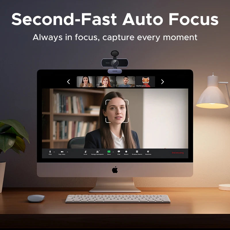4K FHD Webcam with Dual AI Mics