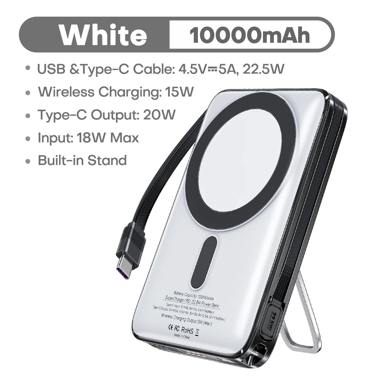 Magnetic Wireless Power Bank 10000mAh