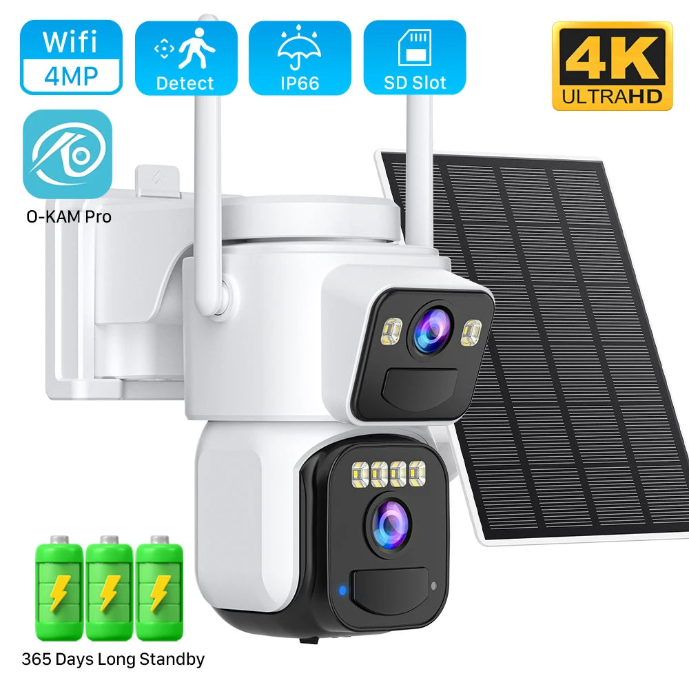8MP Dual Lens Solar WIFI Security Camera