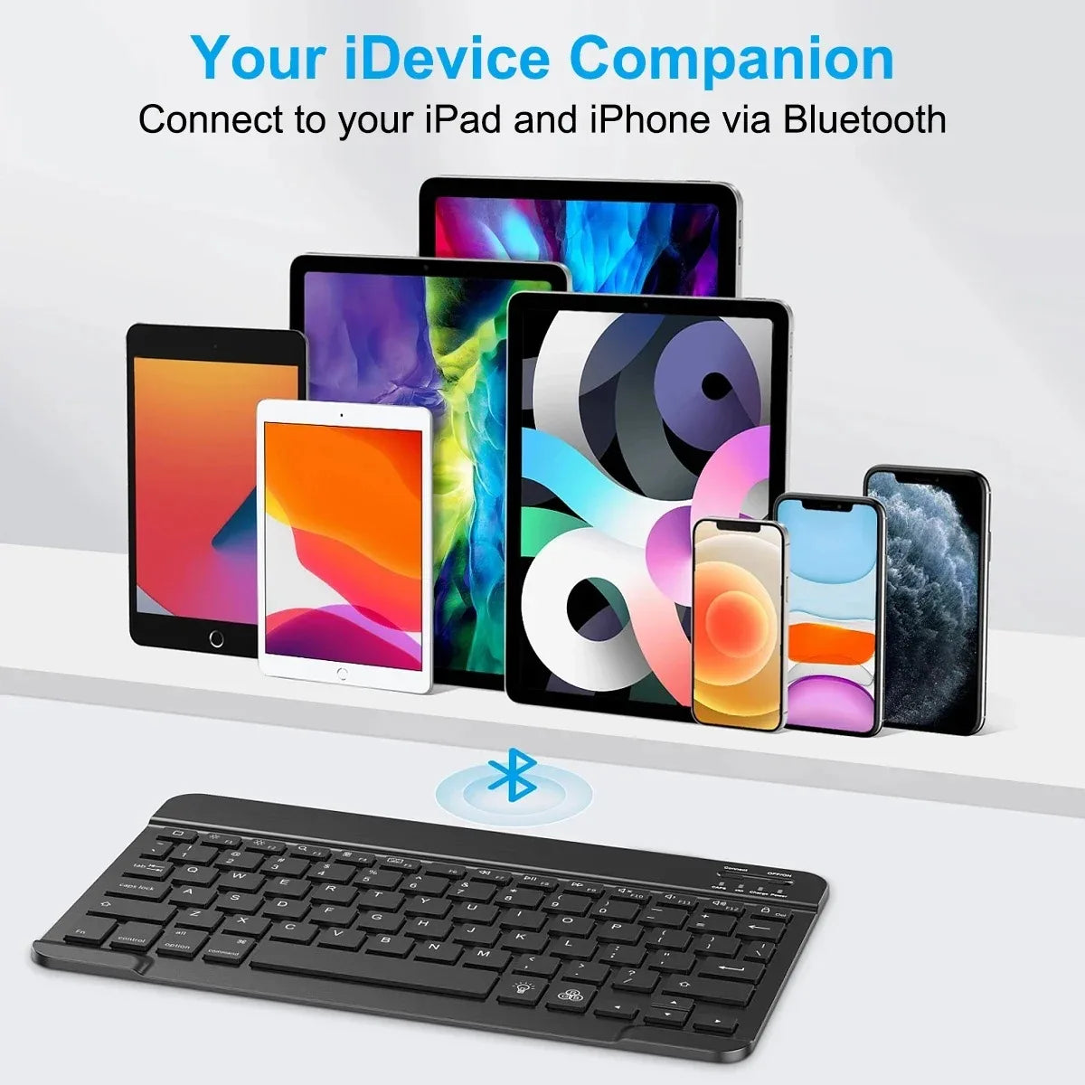 Bluetooth-compatible Slim Rechargeable Mini Keyboard