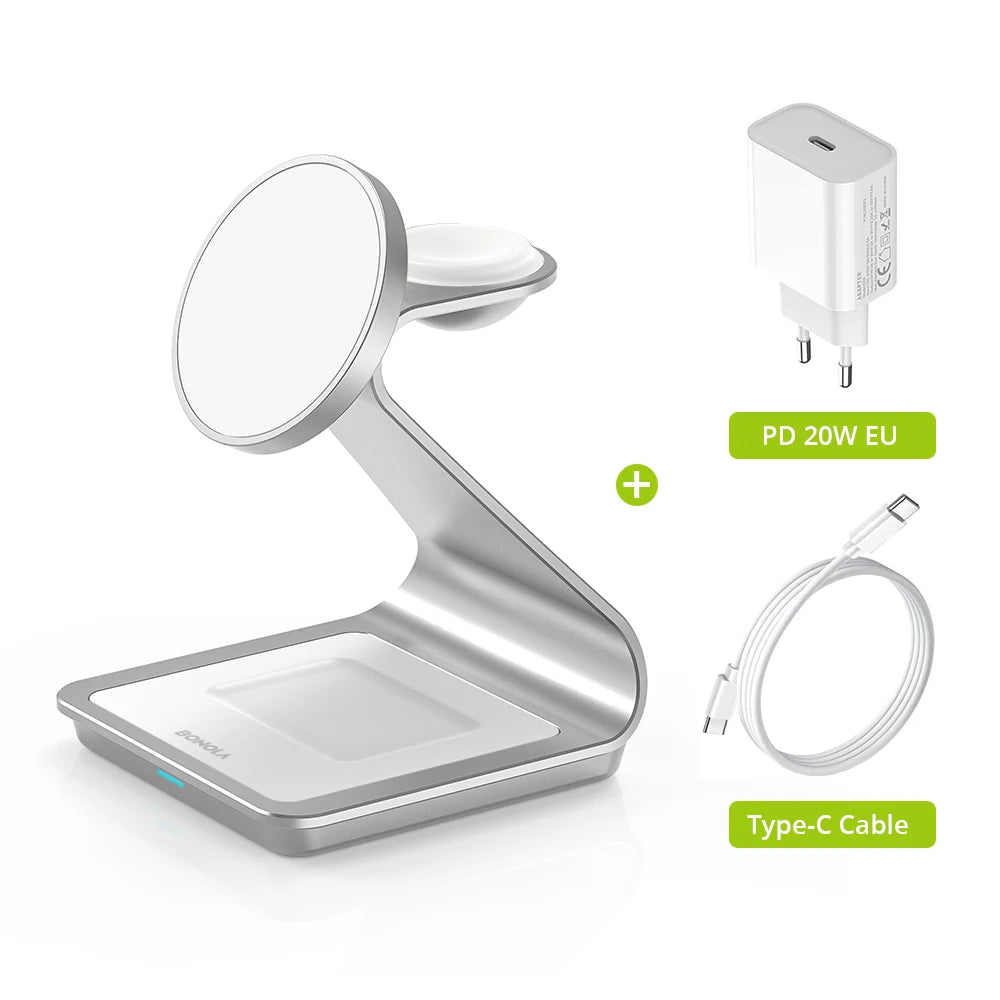 Magnetic 3-in-1 Wireless Charger for iPhone