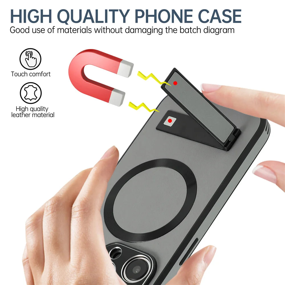 Luxury Magnetic Leather Stand Phone Case