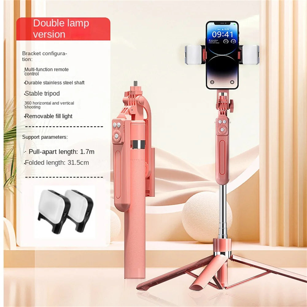 360 ° Rotation Lighted Selfie Stick Tripod