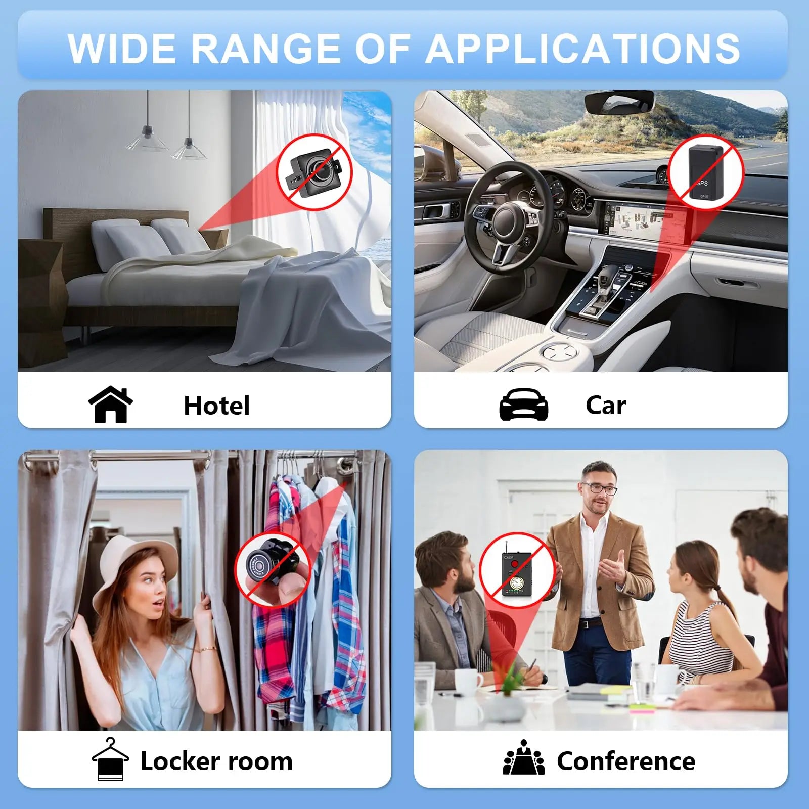 Multifunctional Hidden Camera Detector White