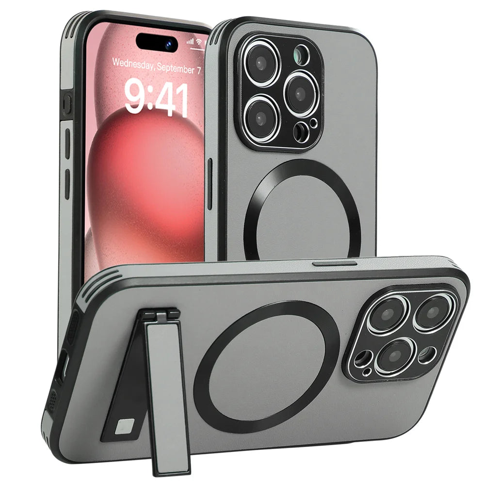 Luxury Magnetic Leather Stand Phone Case