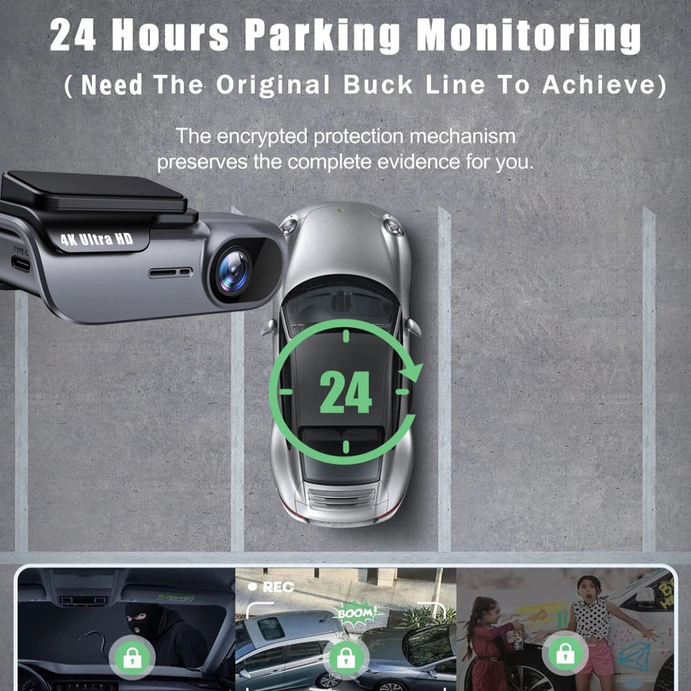 4K Dash Car Cam with WiFi & Night Vision