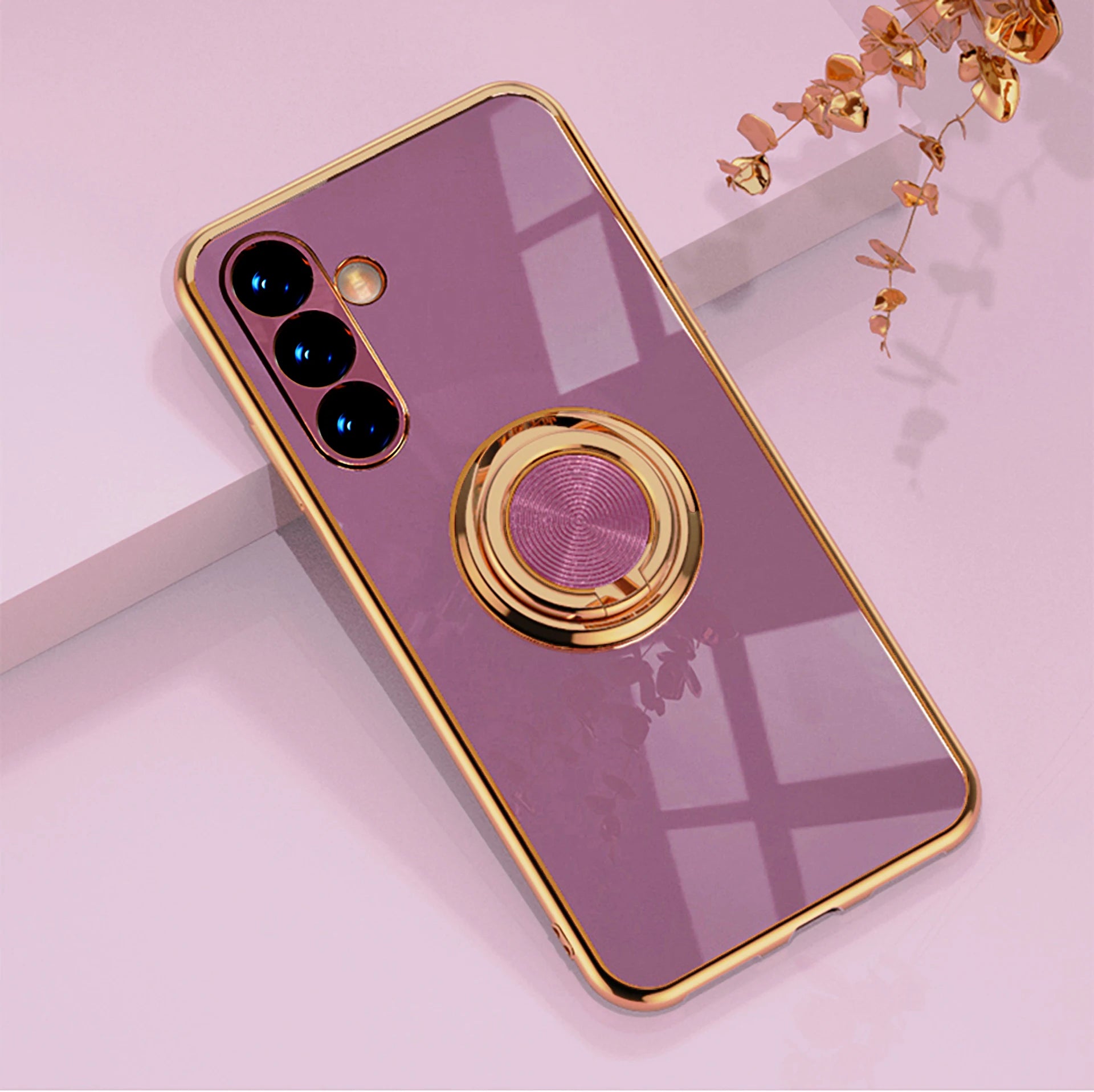 Plating Metal Ring Holder Phone Case Samsung A54 A55 5G